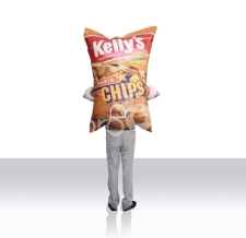 Sonderform aufblasbare Walking Act Kostüm Rückseite - Walker Kelly's Chips