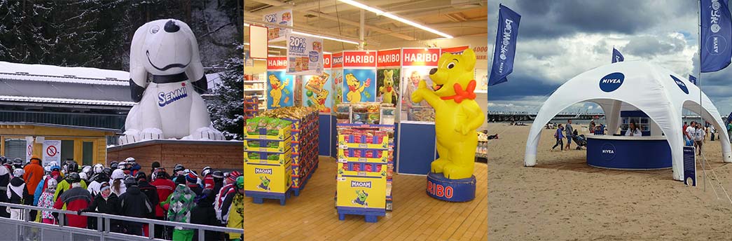 Beispiele für Point of Sales mit Inflatables
